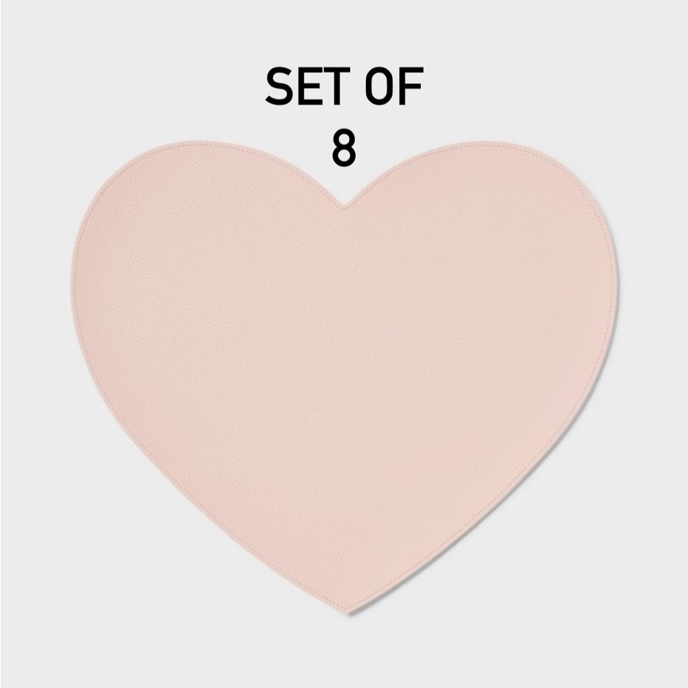 Set of 8 Heart Shaped Placemats Threshold New